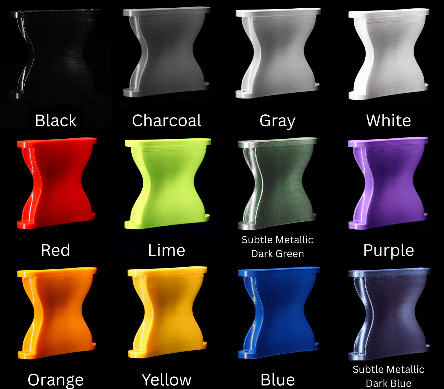12 available colors for audio rack brackets