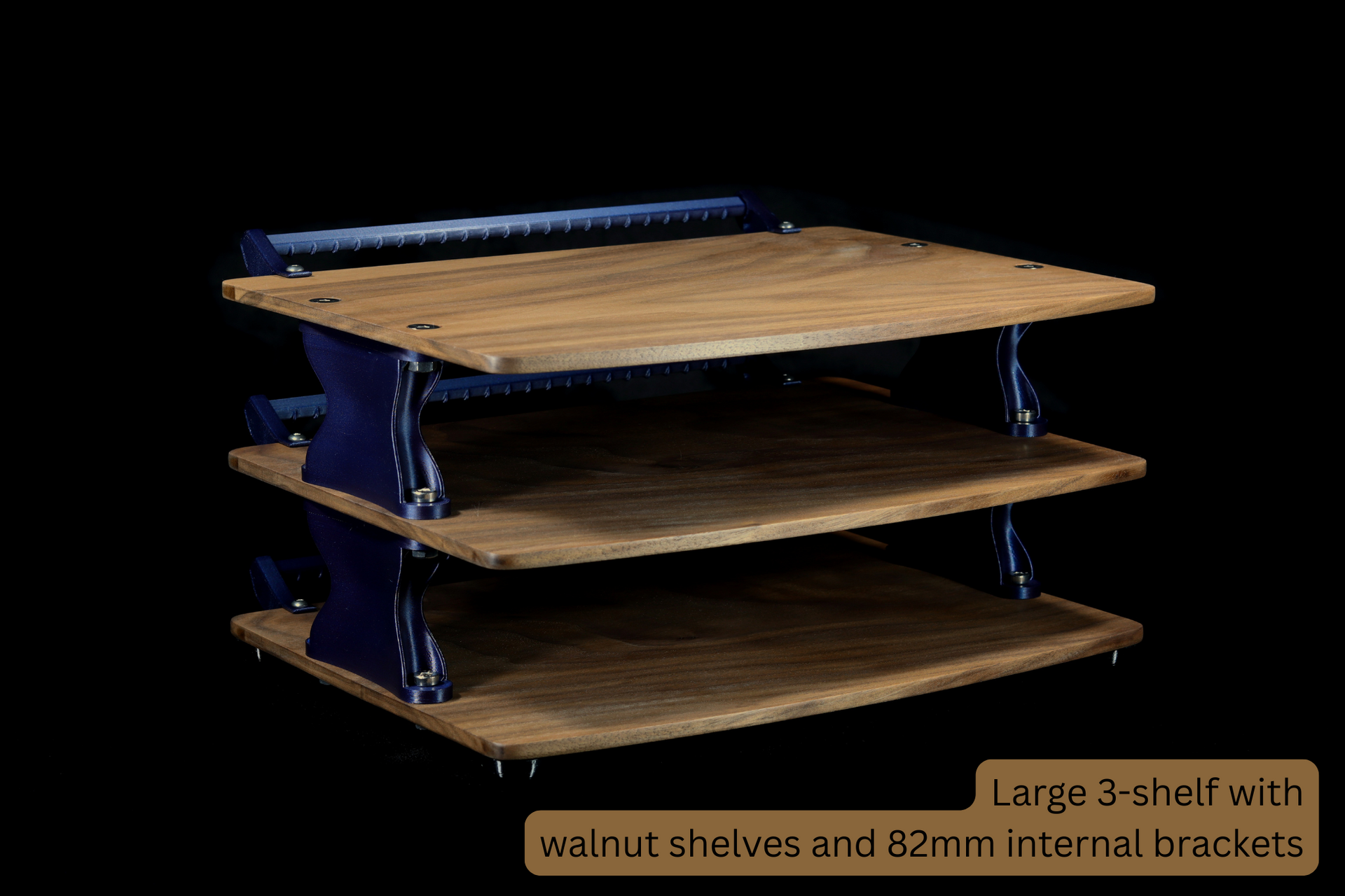 Large Custom Desktop Audio Rack with Wood Shelves | Sound Solver