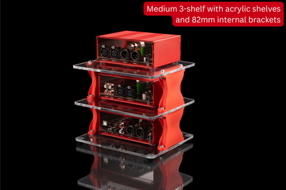 Medium Desktop Audio Rack | Internal Brackets | Acrylic Shelves