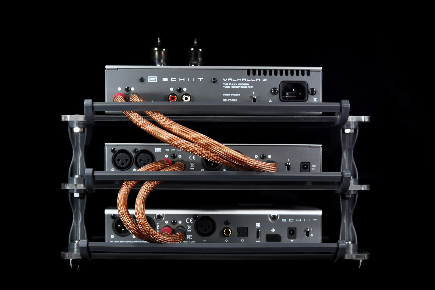 Large Desktop Audio Rack | Internal Brackets | Acrylic Shelves