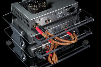 Large Desktop Audio Rack | Internal Brackets | Acrylic Shelves