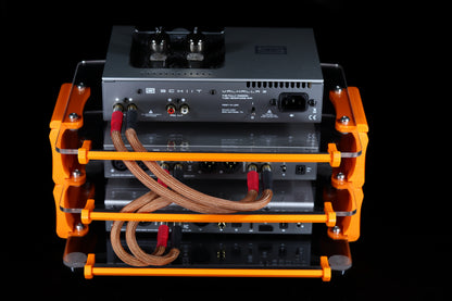 Large Desktop Audio Rack | External Brackets | Acrylic Shelves