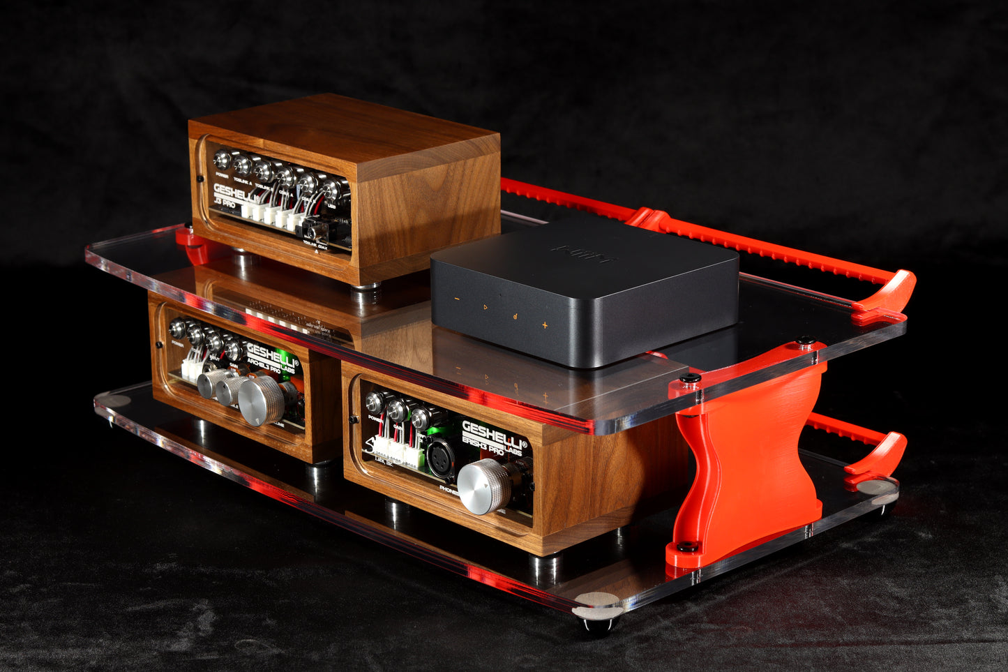Extra Large Desktop Audio Rack | Internal Brackets | Acrylic Shelves