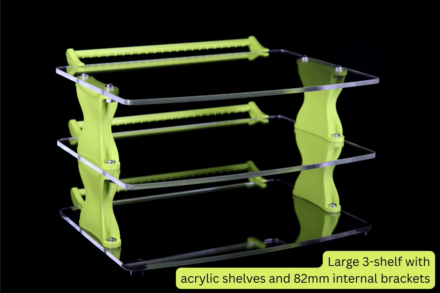 Large Desktop Audio Rack | Internal Brackets | Acrylic Shelves