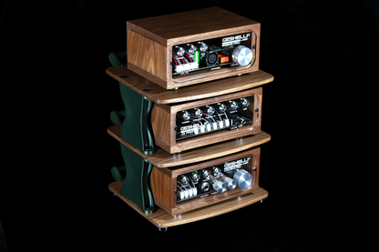 Medium Desktop Audio Rack | Internal Brackets | Wooden Shelves