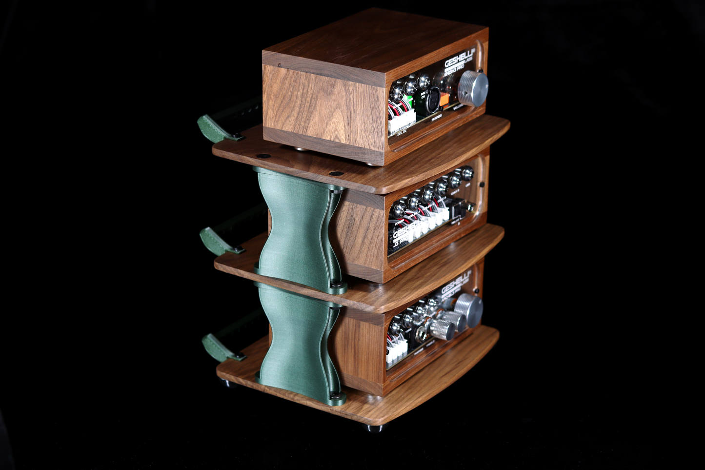Medium Desktop Audio Rack | Internal Brackets | Wooden Shelves