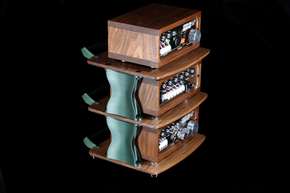 Medium Desktop Audio Rack | Internal Brackets | Wooden Shelves