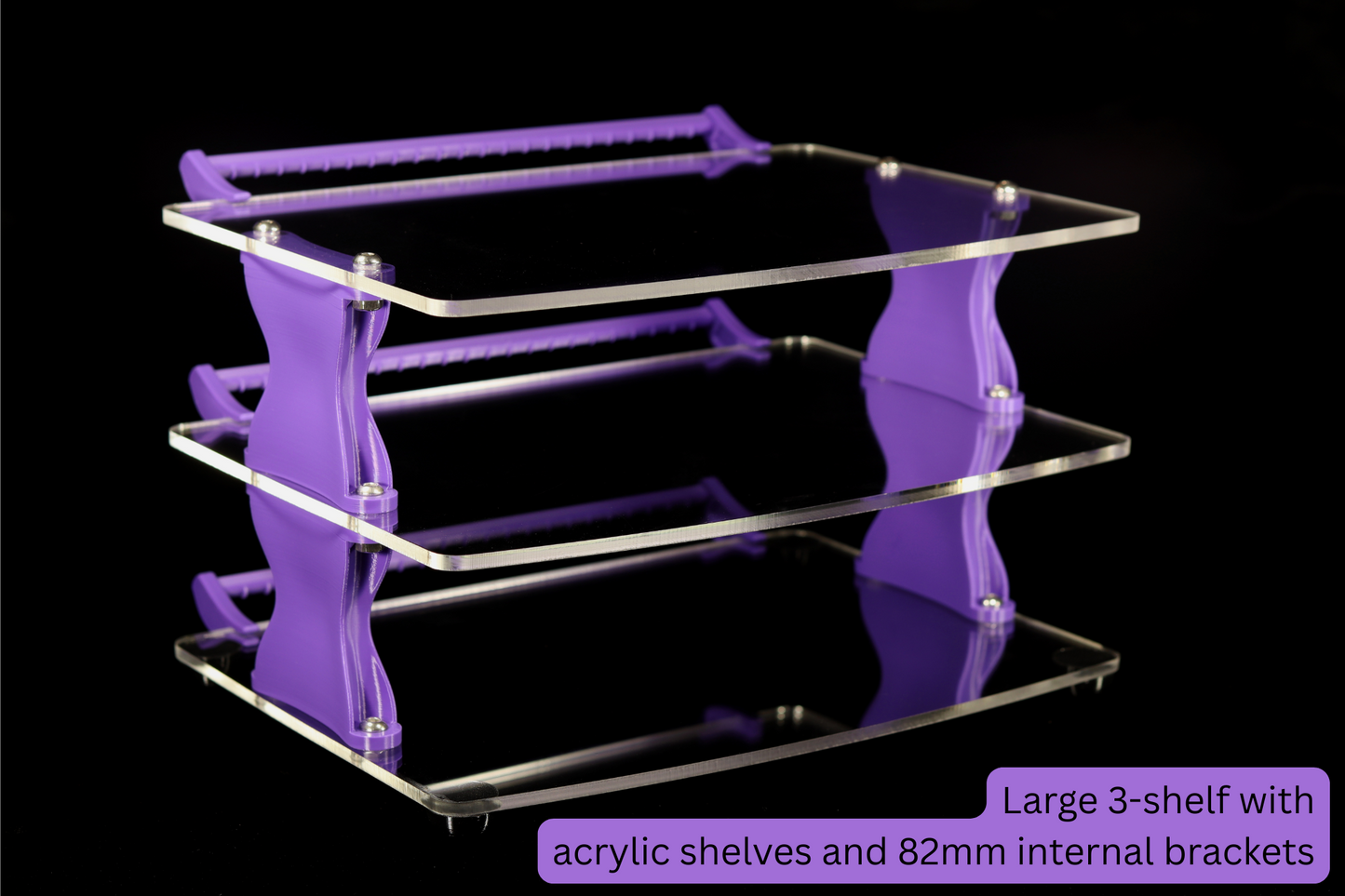 Large Desktop Audio Rack | Internal Brackets | Acrylic Shelves